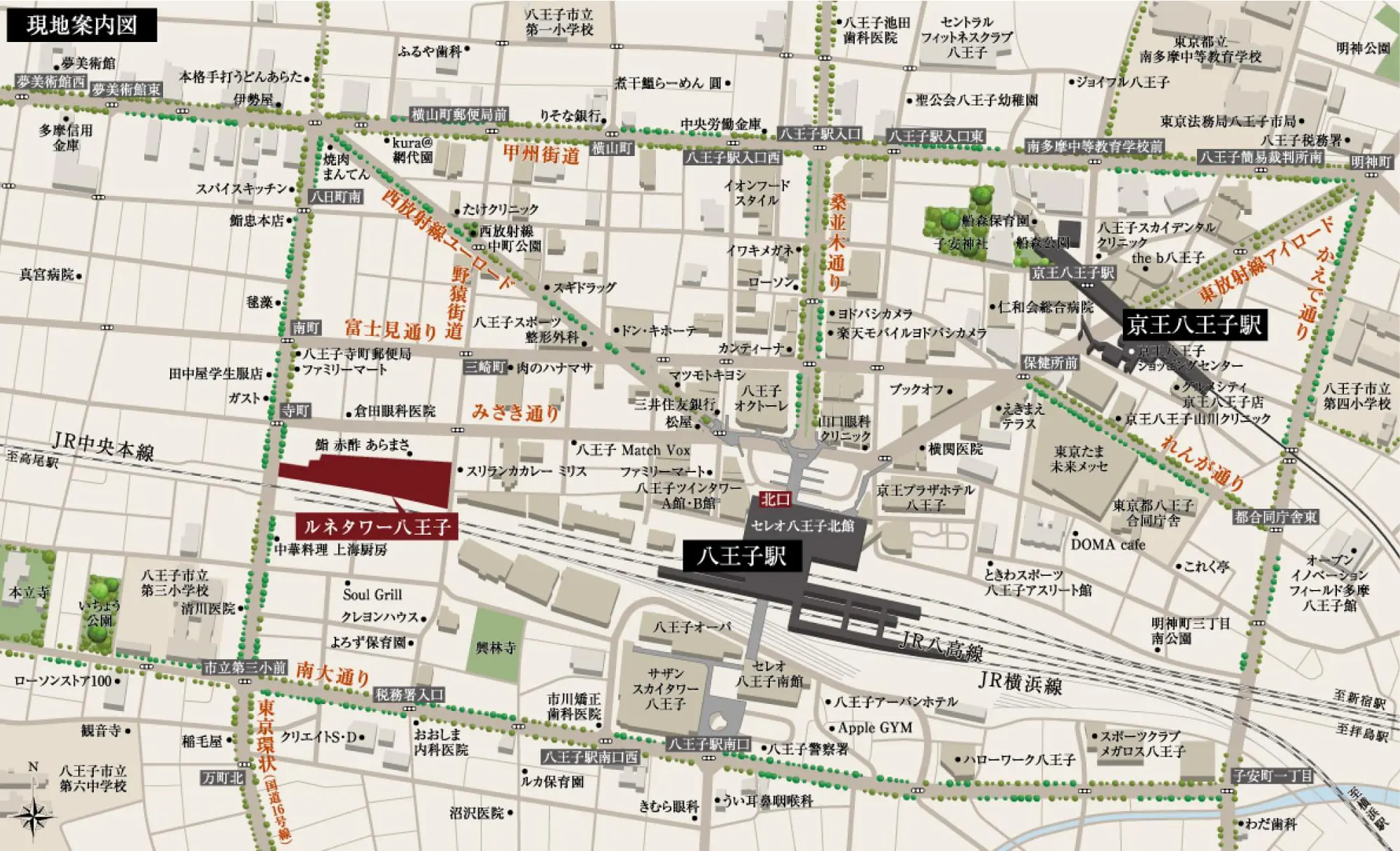 活気あるJR八王子駅北口周辺の様子